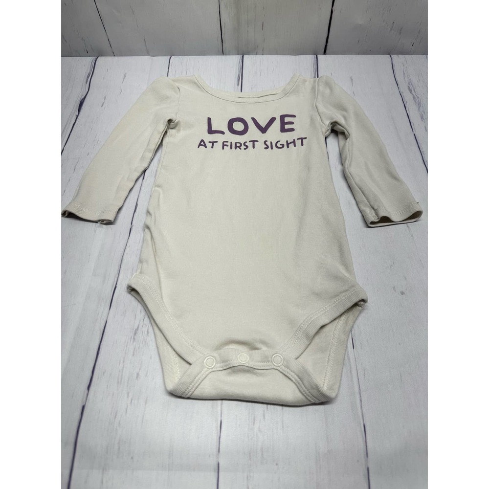 Okie Dokie Long Sleeve White One Piece 12M